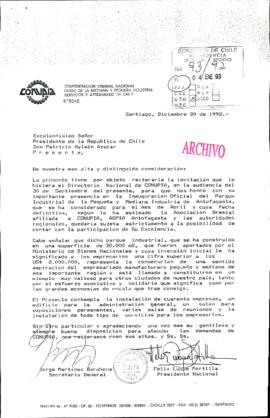 [Carta de Confederación Gremial de la Mediana y Pequeña Industria Servicios y Artesanado de Chile]