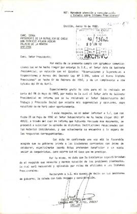 [Carta de respuesta de Carlos Hugo Molina Jara al Presidente Patricio Aylwin]