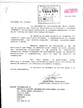 [Sobre Proyecto realizado por la Sociedad de Escritores de Chile]