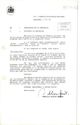 Carta del Presidente de la República, sr. Patricio Aylwin Azócar, dirigida al Ministro de Educación