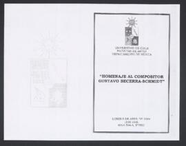 Folleto: Homenaje al compositor gustavo Becerra-Schmidt