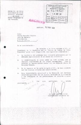 [Informa en relación a la implementación de un Centro de referencia para la atención de niños fisurados]