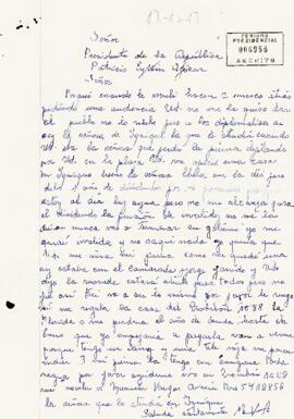 [Carta: petición audiencia a S . E El Presidente de la República,  de Manuela Vargas Avaria   ]