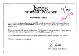 [Carta de Jane's Information Group]
