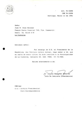 [Se remite carta a Municipalidad de la Cisterna]