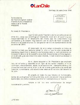 [Carta del Presidente de LAN Chile dirigida al Presidente Patricio Aylwin]