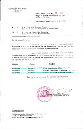 [Se remite correspondencia a subsecretaría de Vivienda y Urbanismo]