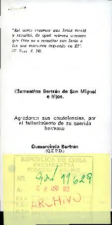 [Envío de condolencias por fallecimiento]