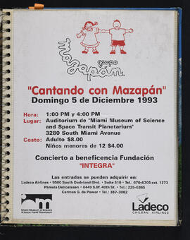 Cantando con Mazapán : Aviso de concierto a beneficio de Fundación integra