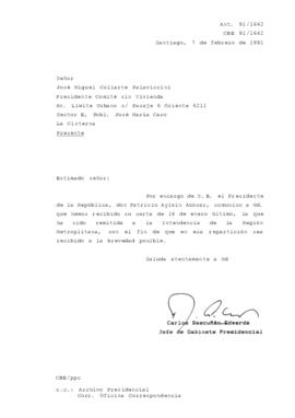 [Se remite carta a intendencia Región Metropolitana]