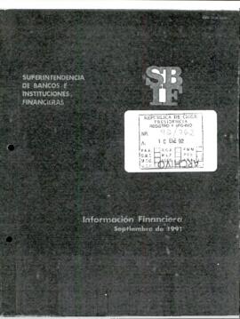 [Copia portada de documento "Información financiera, septiembre 1991"]