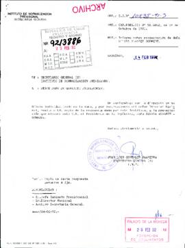 [Ord. N° 108 35 - 91- 3 de Instituto de Normalización Previsional informando presentación de la Sra. Silvia Álvarez]