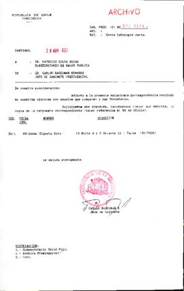 [Se remite fotocopia de correspondencia a Subsecretario de Salud]