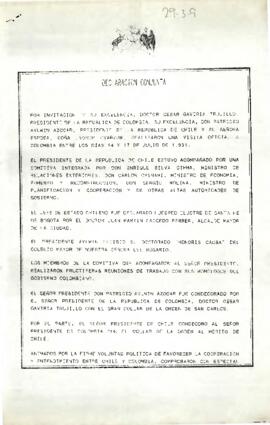 [Declaración conjunta de Presidentes Aylwin (Chile) y Gaviria (Colombia)]
