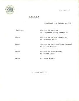 Agenda del 01 de Agosto de 1990
