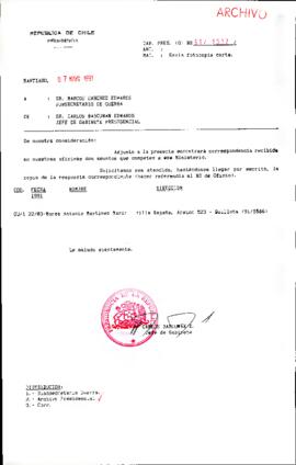 [Se remite fotocopia de correspondencia a Subsecretario de Guerra]