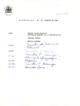 Programa Miércoles 23 de Febrero de 1994