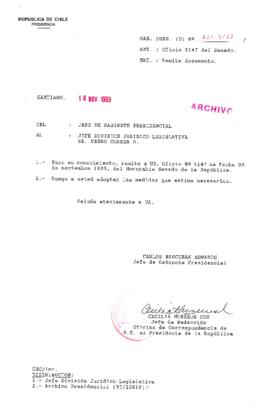 [Oficio Gab. Pres. N° 5792 de Jefe de Gabinete Presidencial, remite documento]