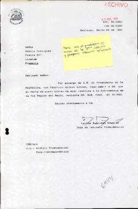 [Carta de respuesta de Jefe de Gabinete al Sr. Hislio Domínguez sobre problemas de riego]