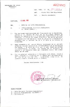 [Se remite Oficio No. 3111 a Jefe División Jurídico Legislativa]