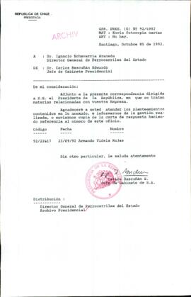 [Carta del Jefe de Gabinete de la Presidencia a Director General de Ferrocarriles del Estado]