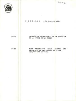 Programa Miércoles 31 de Julio de 1991