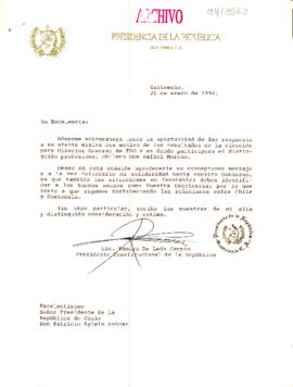 [Carta del Presidente de Guatemala]