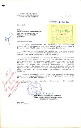 Carta de la División de Cultura del Ministerio de Educación
