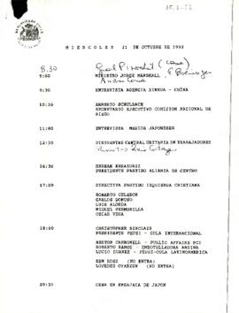 Programa miércoles 21 de octubre de 1992.