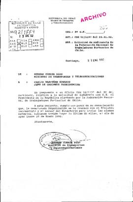 [Carta de Ministro de Transportes sobre solicitud de audiencia]