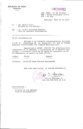 [Oficio  Gab. Pres. Ord. N° 2543 de Jefe de Gabinete Presidencial, remite copia de carta que se indica]