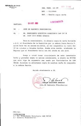 [Oficio Gab. Pres. Ord. N° 5189 de Jefe de Gabinete Presidencial, remite copia de carta que se indica]