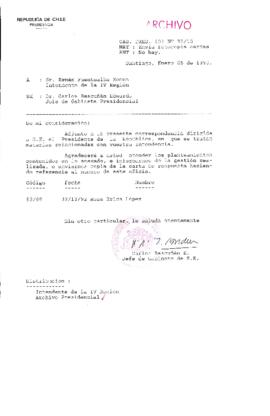 [Oficio Gab. Pres. Ord. N° 0010 de Jefe de Gabinete Presidencial, remite copia de carta]