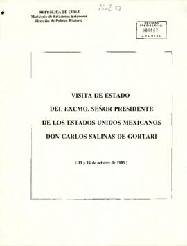 [Visita Oficial a Chile del Presidente Mexicano, Carlos Salinas de Gortari]