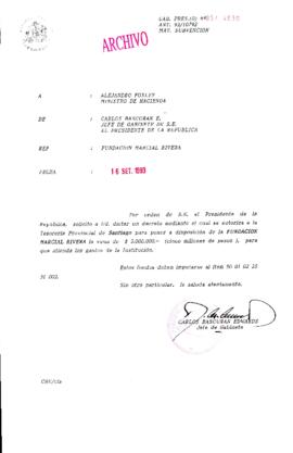 [Oficio  Gab. Pres. Ord. N° 4830 de Jefe de Gabinete Presidencial, subvención]