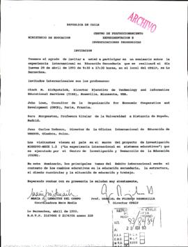[Invitación a Seminario sobre la experiencia internacional en educación secundaria]