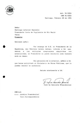 [Respuesta a solicitud de Presidente Junta de Vigilancia de Rio Maule]