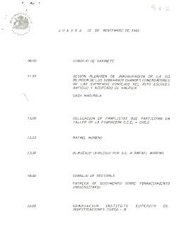 Programa Jueves 25 de Noviembre de 1993.