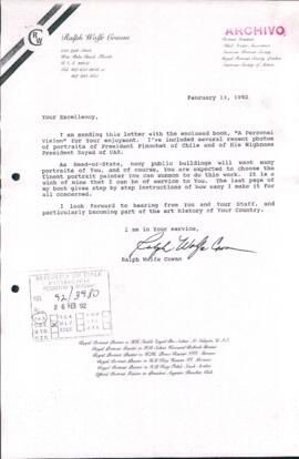 [Carta de Ralph Wolfe Cowan dirigida al Presidente Patricio Aylwin]