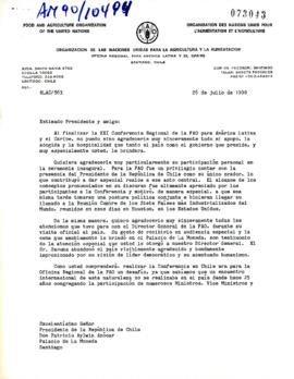 [Carta de agradecimiento del subdirector general de la FAO]