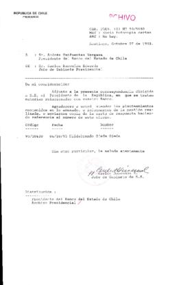 [Oficio Gab. Pres. Ord. N° 5180  de Jefe de Gabinete Presidencial, remite copia de carta que se indica]