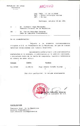 [Se adjunta correspondencia a Tesorero General de la República]