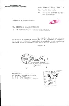 [Oficio Ord. N° 5126 de Ministro de Relaciones Exteriores (s), remite información]