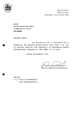 Carta remitida a la Intendencia Región Metropolitana
