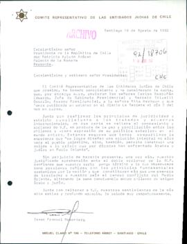 [Expresa opinión en relación a carta publicada en diario La Tercera]